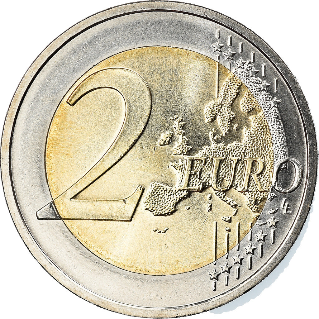 France, 2 Euro, 60 ans de la v republique, 2018, Colourized, MS(63)