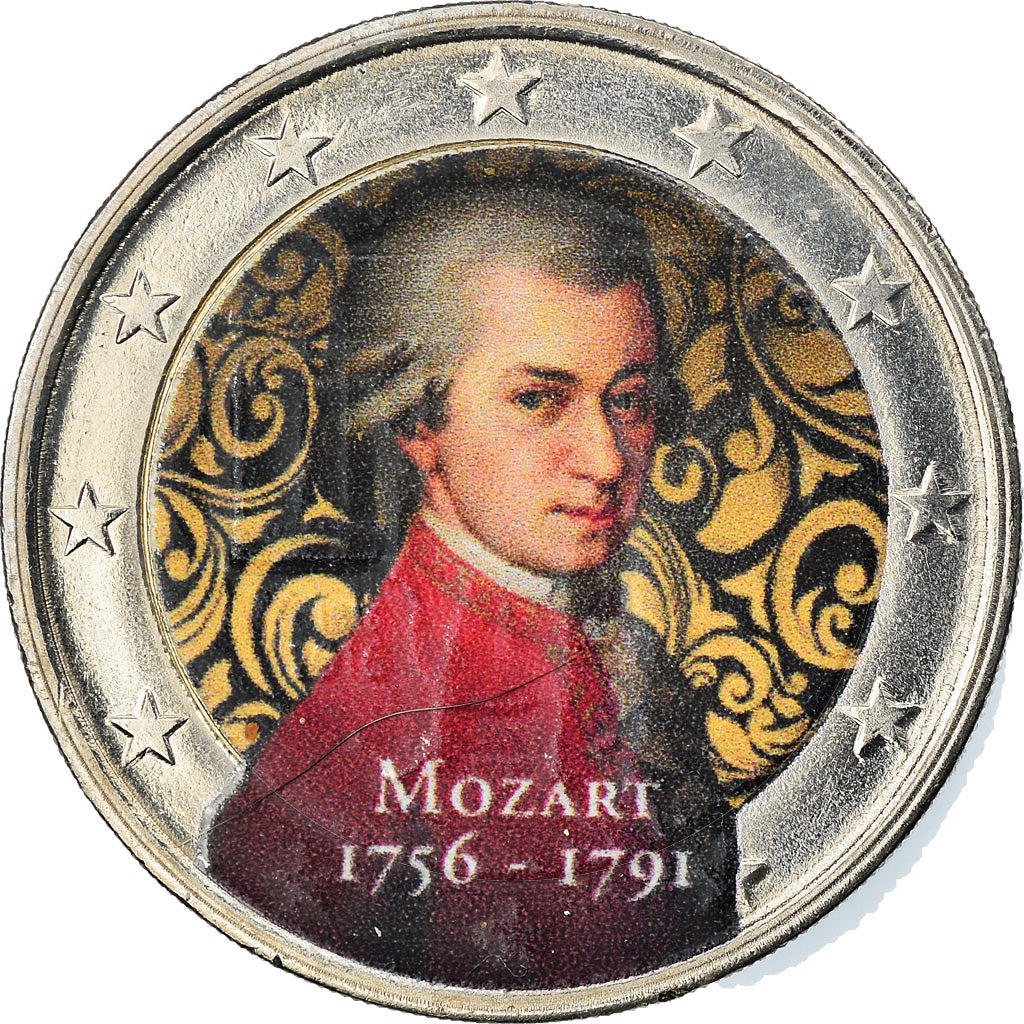 Austria, 2 Euro, Mozart, 2016, Colourized, MS(63), Bi-Metallic, KM:New