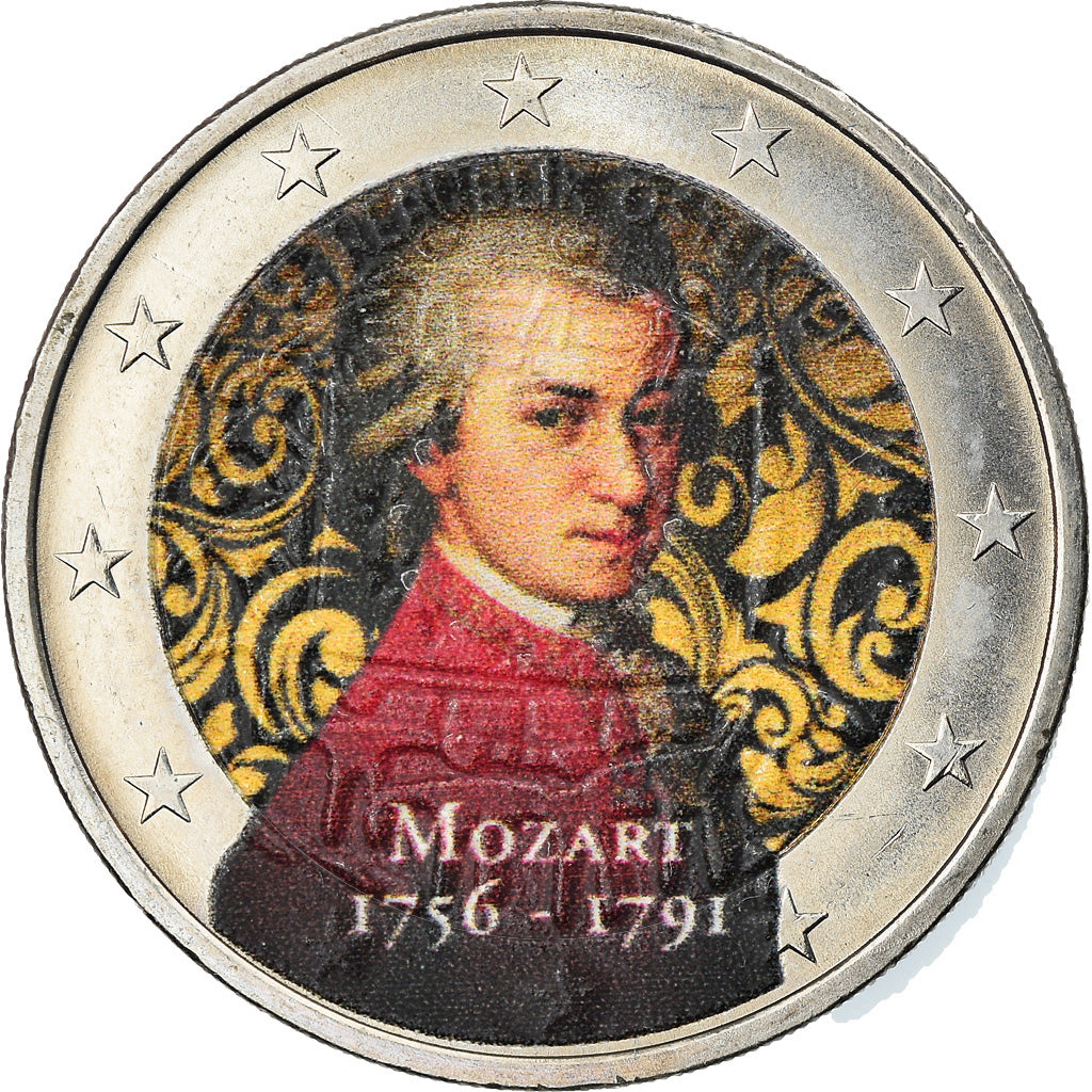 Austria, 2 Euro, Mozart, 2016, Colourized, AU(55-58), Bi-Metallic, KM:New