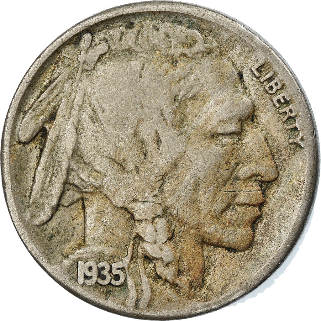 Monnaie, États-Unis, Buffalo Nickel, 5 Cents, 1935, U.S. Mint, San Francisco