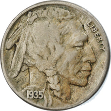 Monnaie, États-Unis, Buffalo Nickel, 5 Cents, 1935, U.S. Mint, San Francisco