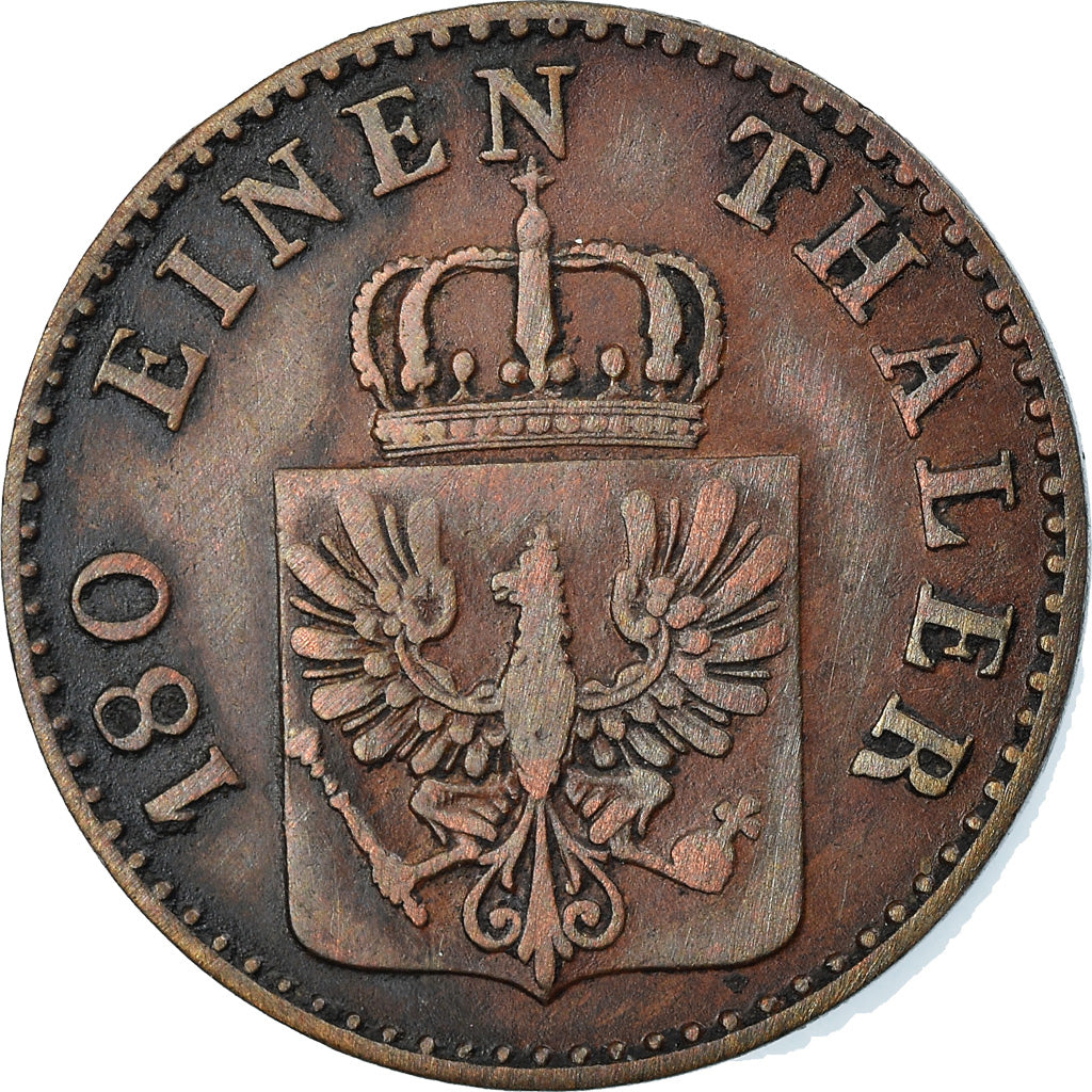 Moneda, Estados alemanes, PRUSSIA, Wilhelm I, 2 Pfennig, 1861, Berlin, MBC