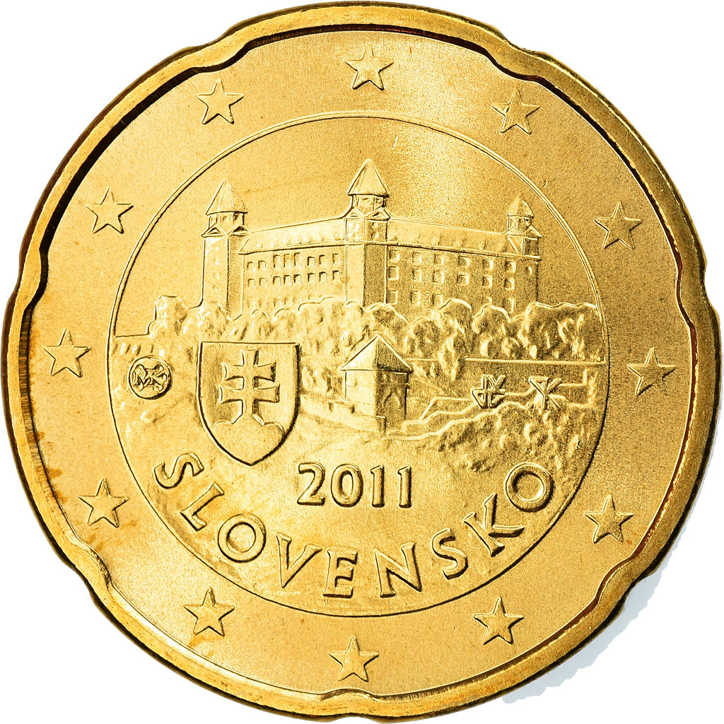 Slovakia, 20 Euro Cent, 2011, Kremnica, MS(63), Brass, KM:99