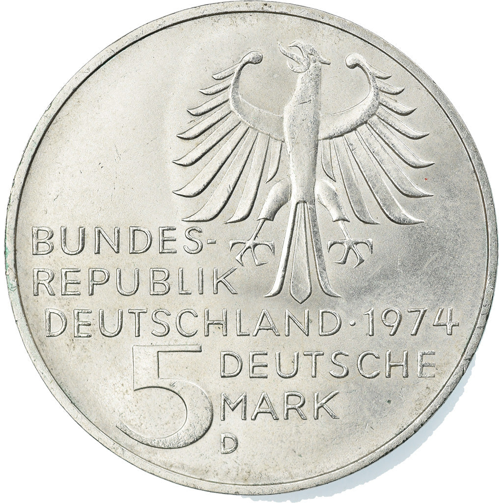 Coin, GERMANY - FEDERAL REPUBLIC, 5 Mark, 1974, Munich, Germany, BE, MS(65-70)