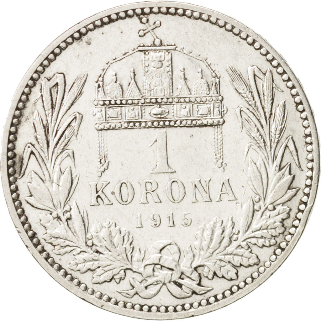 Hungary, Franz Joseph I, Korona, 1915, AU(55-58), Silver, KM:492