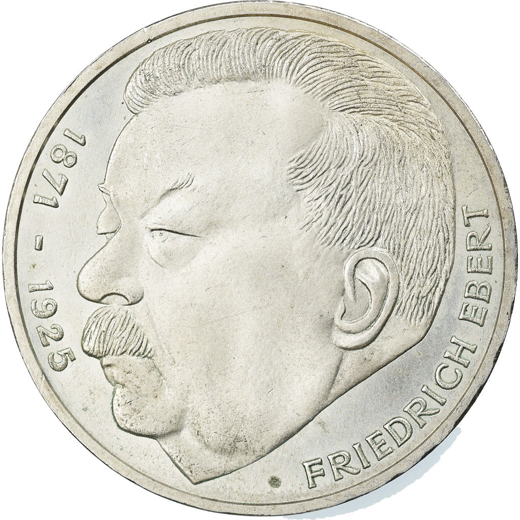 Moneda, ALEMANIA - REPÚBLICA FEDERAL, Friedrich Ebert, 5 Mark, 1975, Hamburg