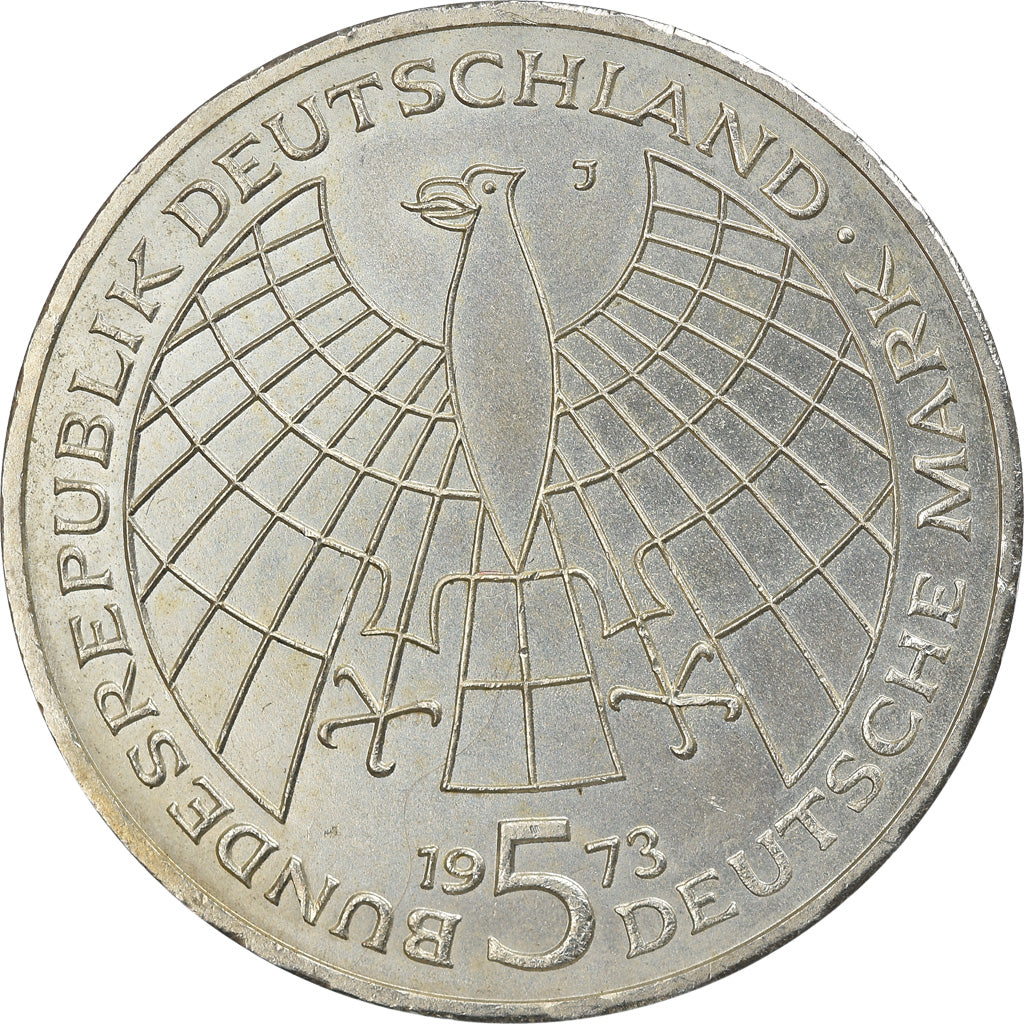Coin, GERMANY - FEDERAL REPUBLIC, 5 Mark, 1973, Hamburg, Germany, AU(50-53)