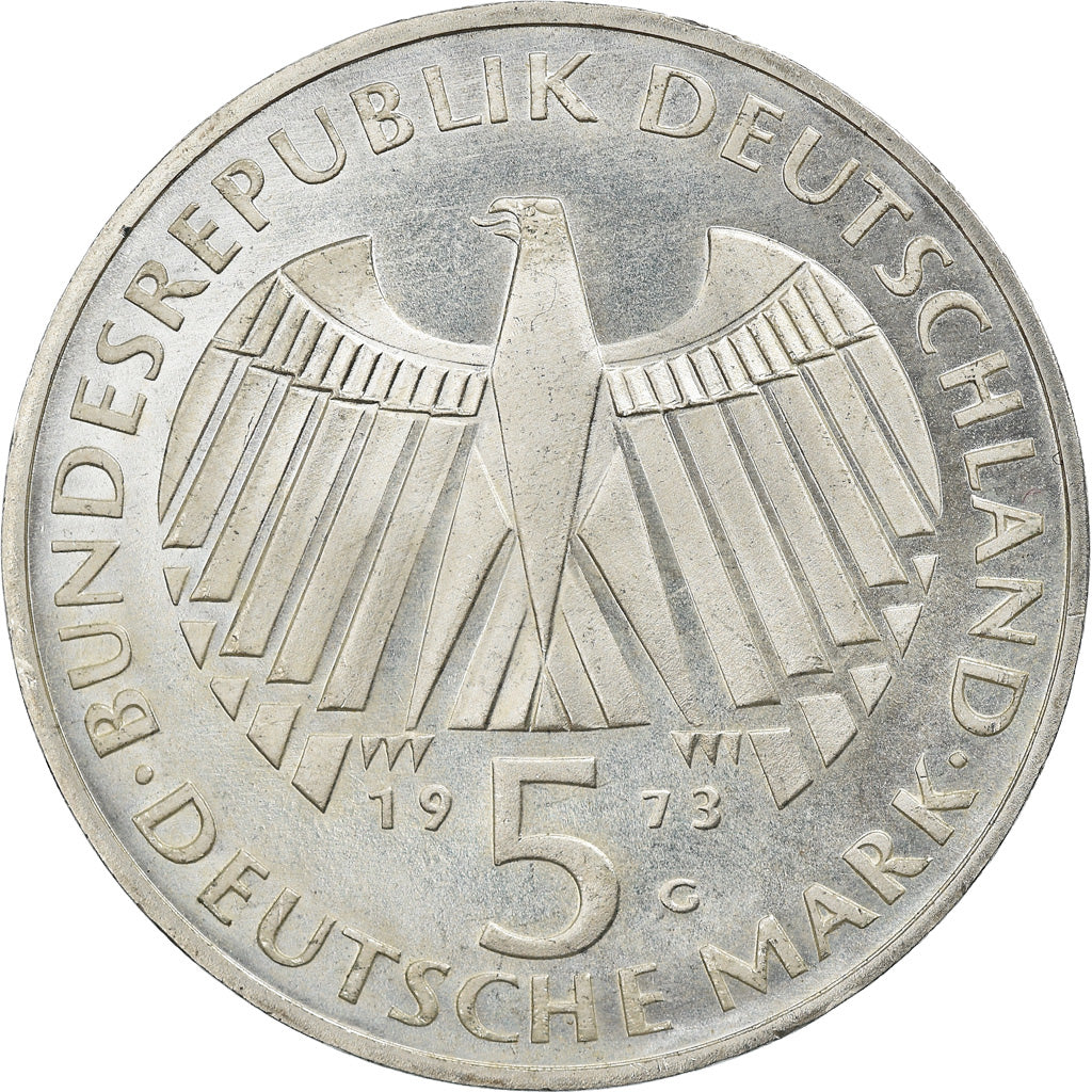 Munten, Federale Duitse Republiek, 5 Mark, 1973, Karlsruhe, Germany, BE, UNC-