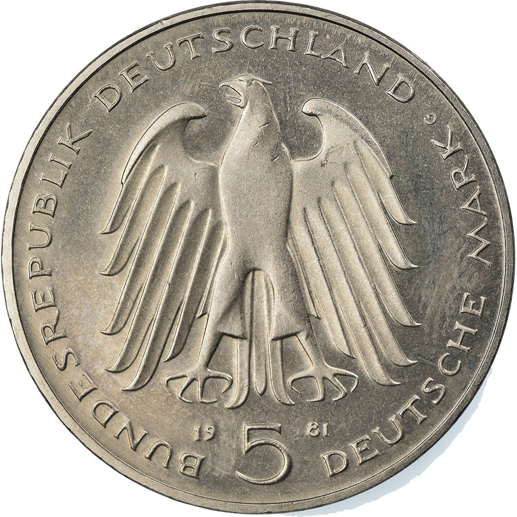 Münze, Bundesrepublik Deutschland, 5 Mark, 1981, Karlsruhe, Germany, BE, VZ