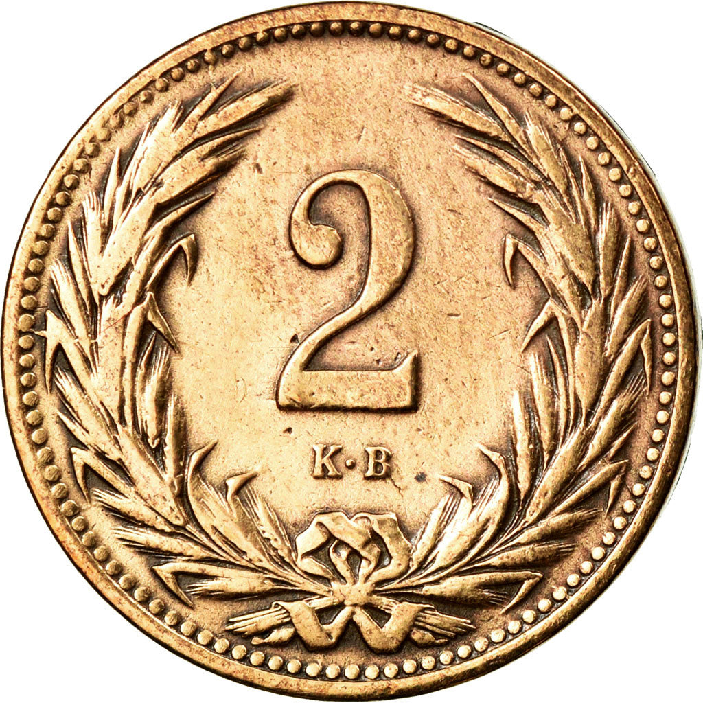 Moneta, Węgry, Franz Joseph I, 2 Filler, 1907, Kormoczbanya, VF(30-35), Bronze