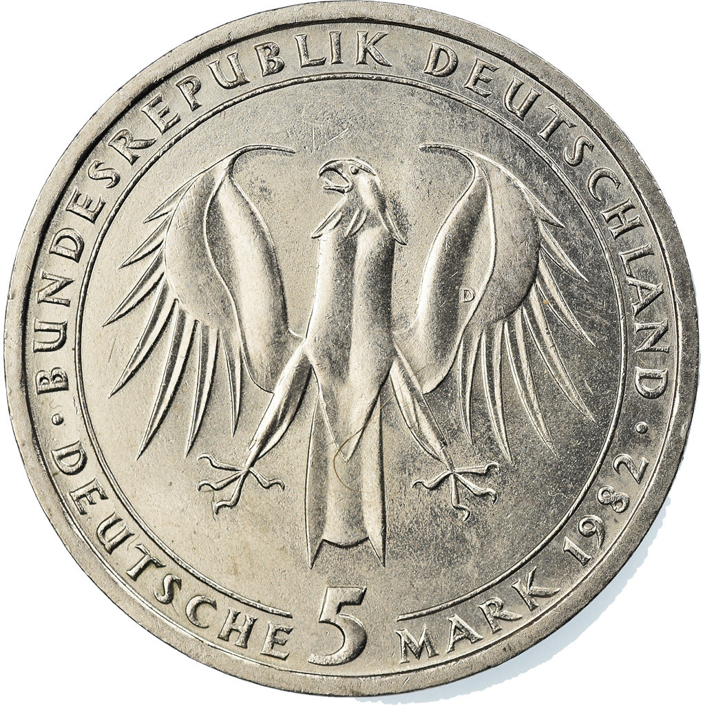Moneda, ALEMANIA - REPÚBLICA FEDERAL, 5 Mark, 1982, Munich, Germany, EBC, Cobre