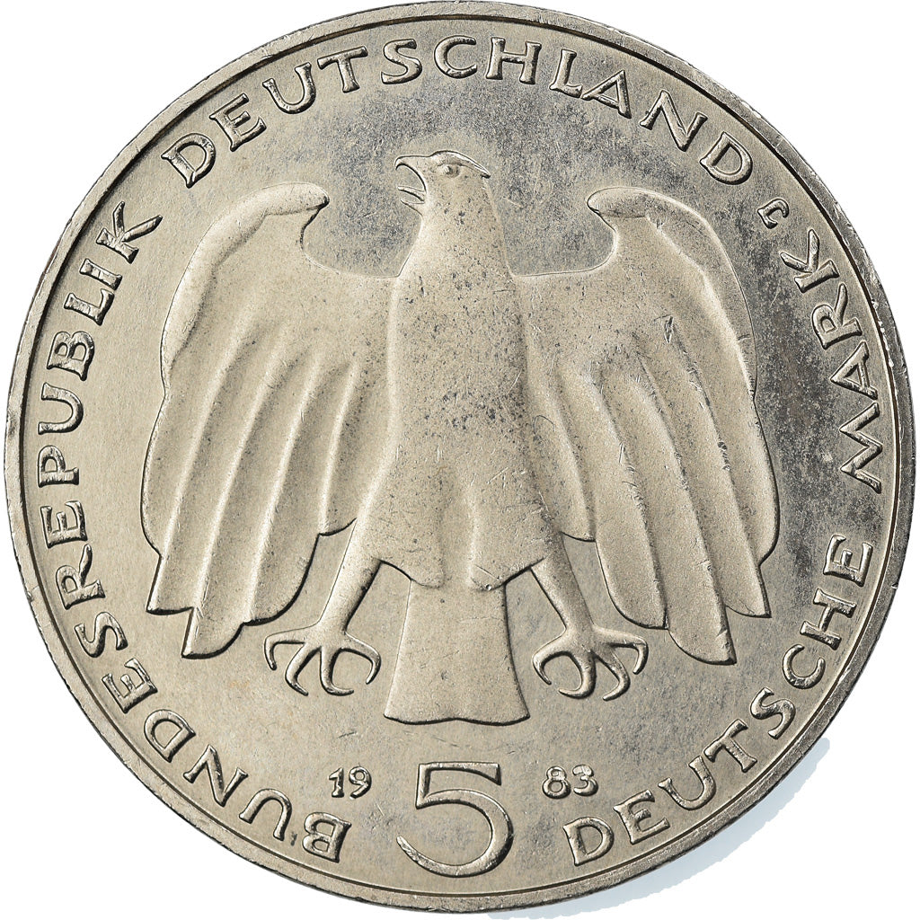 Coin, GERMANY - FEDERAL REPUBLIC, 5 Mark, 1983, Hamburg, Germany, AU(50-53)