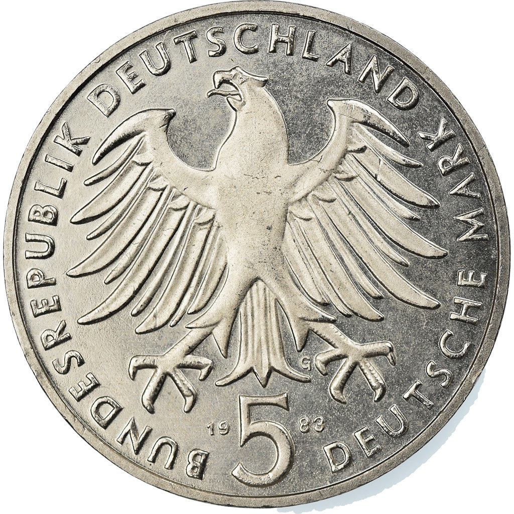 Coin, GERMANY - FEDERAL REPUBLIC, 5 Mark, 1983, Karlsruhe, Germany, AU(50-53)