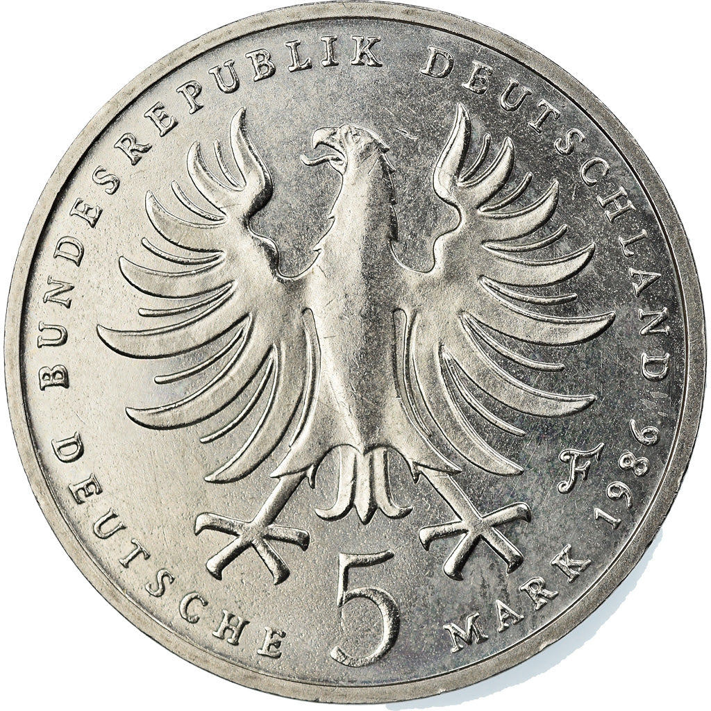 Coin, GERMANY - FEDERAL REPUBLIC, 5 Mark, 1986, Stuttgart, Germany, EF(40-45)