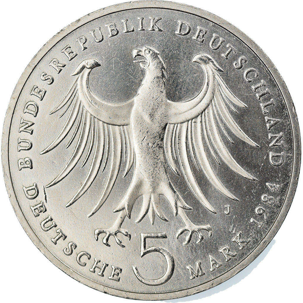 Coin, GERMANY - FEDERAL REPUBLIC, 5 Mark, 1984, Hamburg, Germany, AU(50-53)