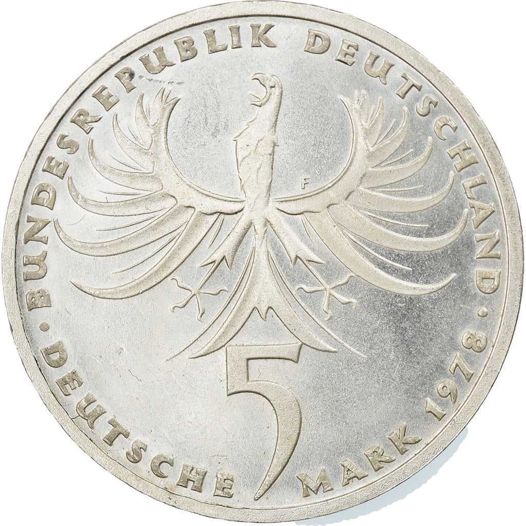 Coin, GERMANY - FEDERAL REPUBLIC, 5 Mark, 1978, Stuttgart, Germany, AU(50-53)