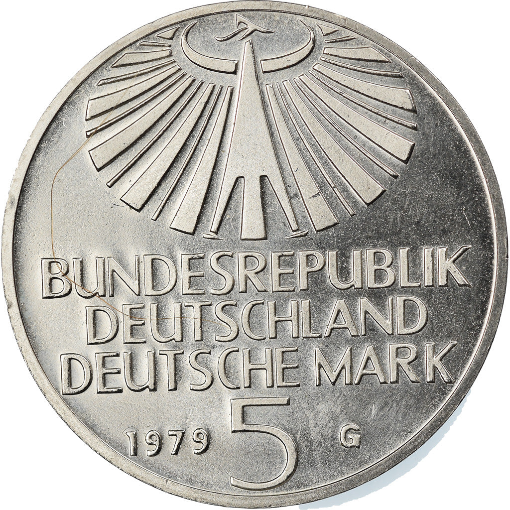 Coin, GERMANY - FEDERAL REPUBLIC, 5 Mark, 1979, Karlsruhe, Germany, MS(63)