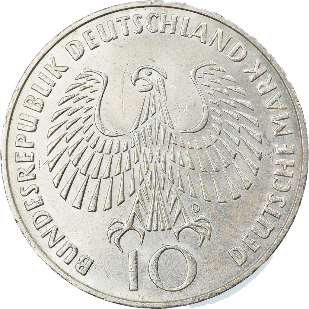 Monnaie, République fédérale allemande, 10 Mark, 1972, Munich, SUP, Argent