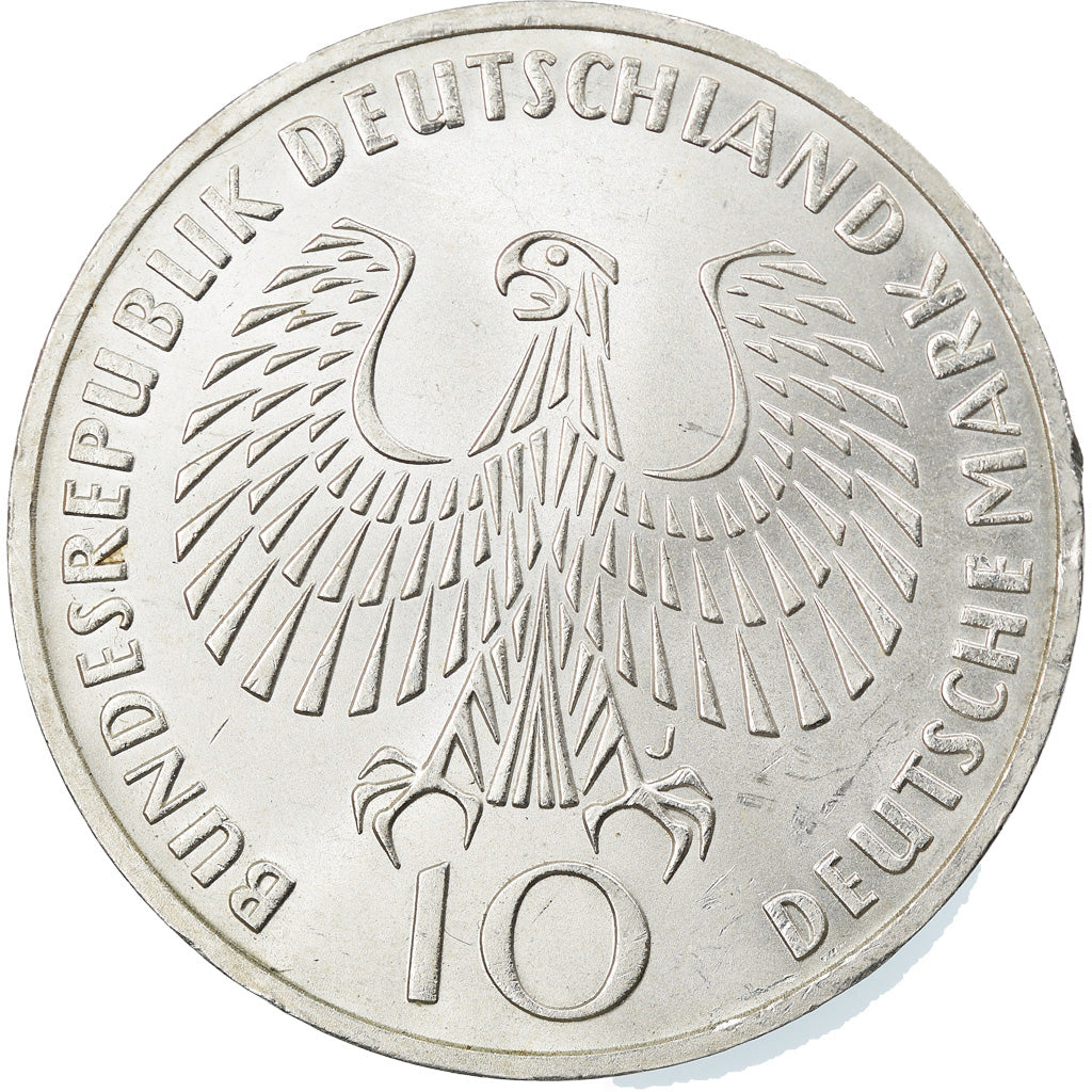 Coin, GERMANY - FEDERAL REPUBLIC, 10 Mark, 1972, Hamburg, AU(50-53), Silver