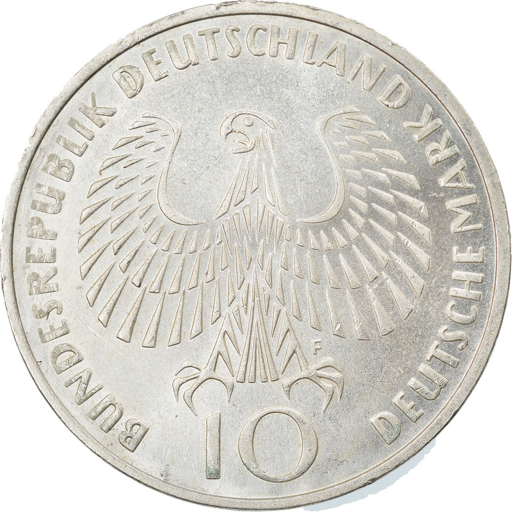 Coin, GERMANY - FEDERAL REPUBLIC, 10 Mark, 1972, Stuttgart, AU(50-53), Silver