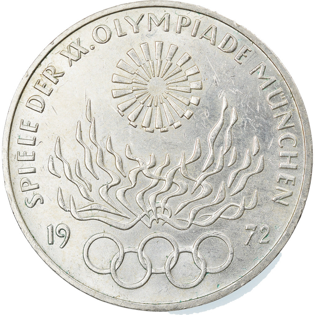 Monnaie, République fédérale allemande, 10 Mark, 1972, Karlsruhe, TTB+