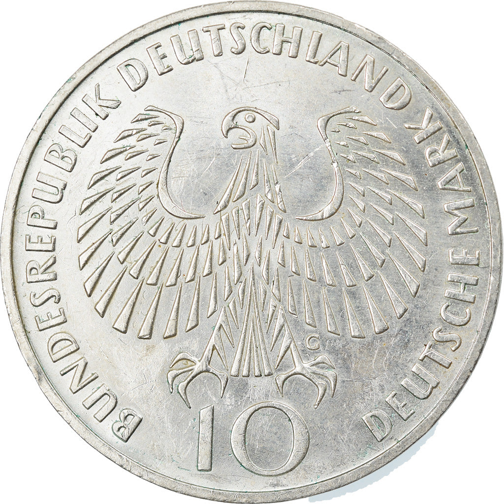 Monnaie, République fédérale allemande, 10 Mark, 1972, Karlsruhe, TTB+