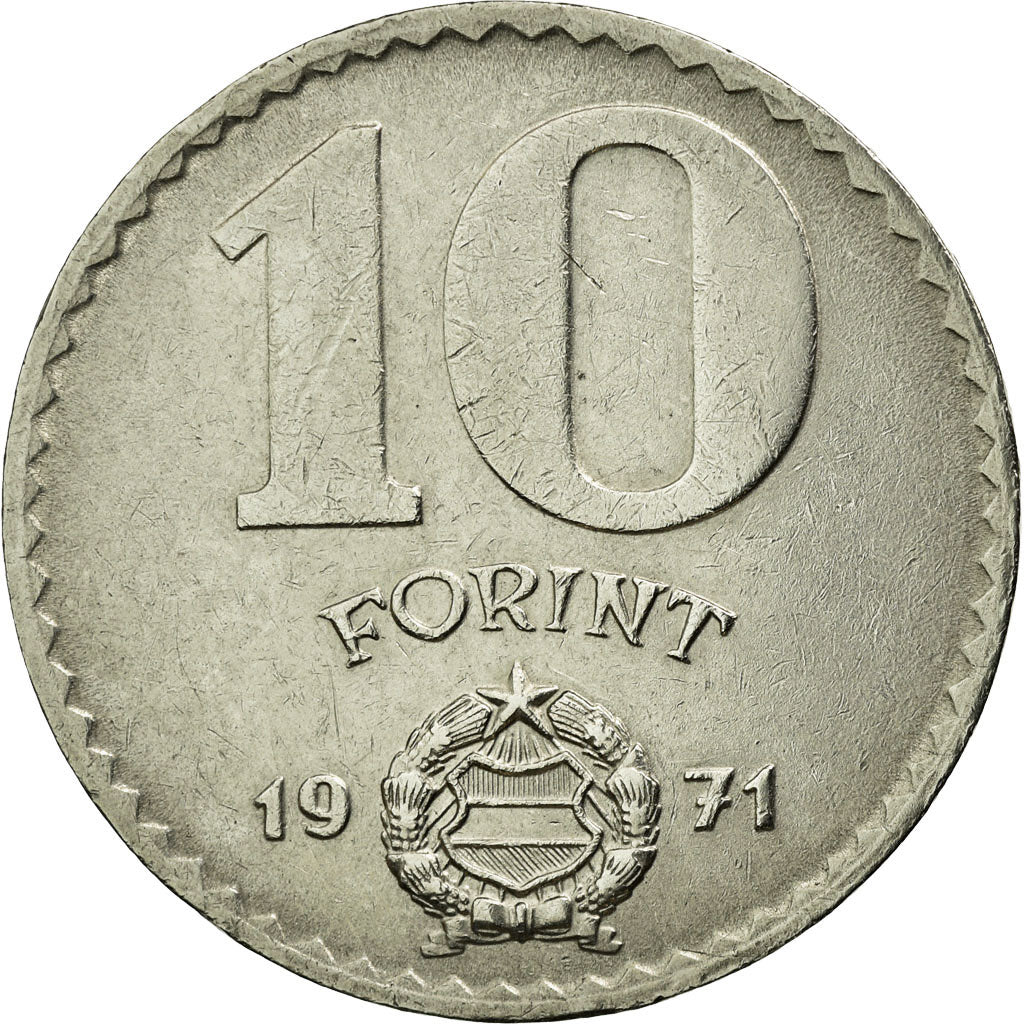 Coin, Hungary, 10 Forint, 1971, AU(50-53), Nickel, KM:595