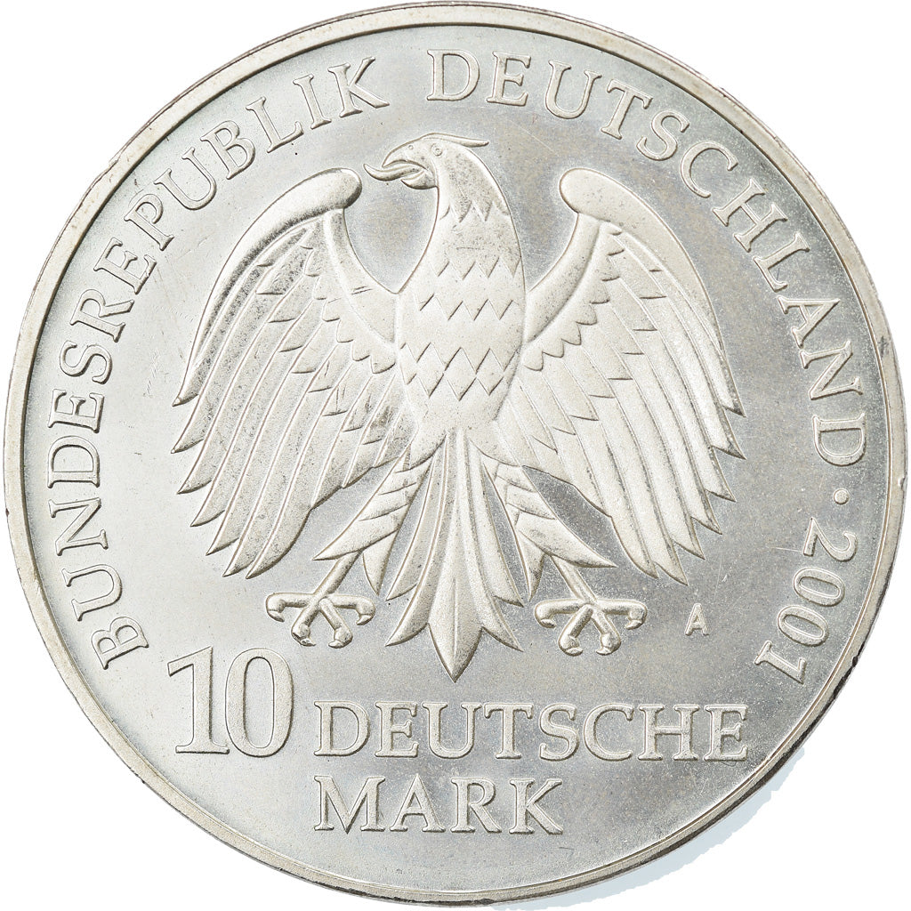 Monnaie, République fédérale allemande, 10 Mark, 2001, Berlin, SPL, Argent