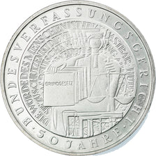 Coin, GERMANY - FEDERAL REPUBLIC, 10 Mark, 2001, Karlsruhe, MS(63), Silver