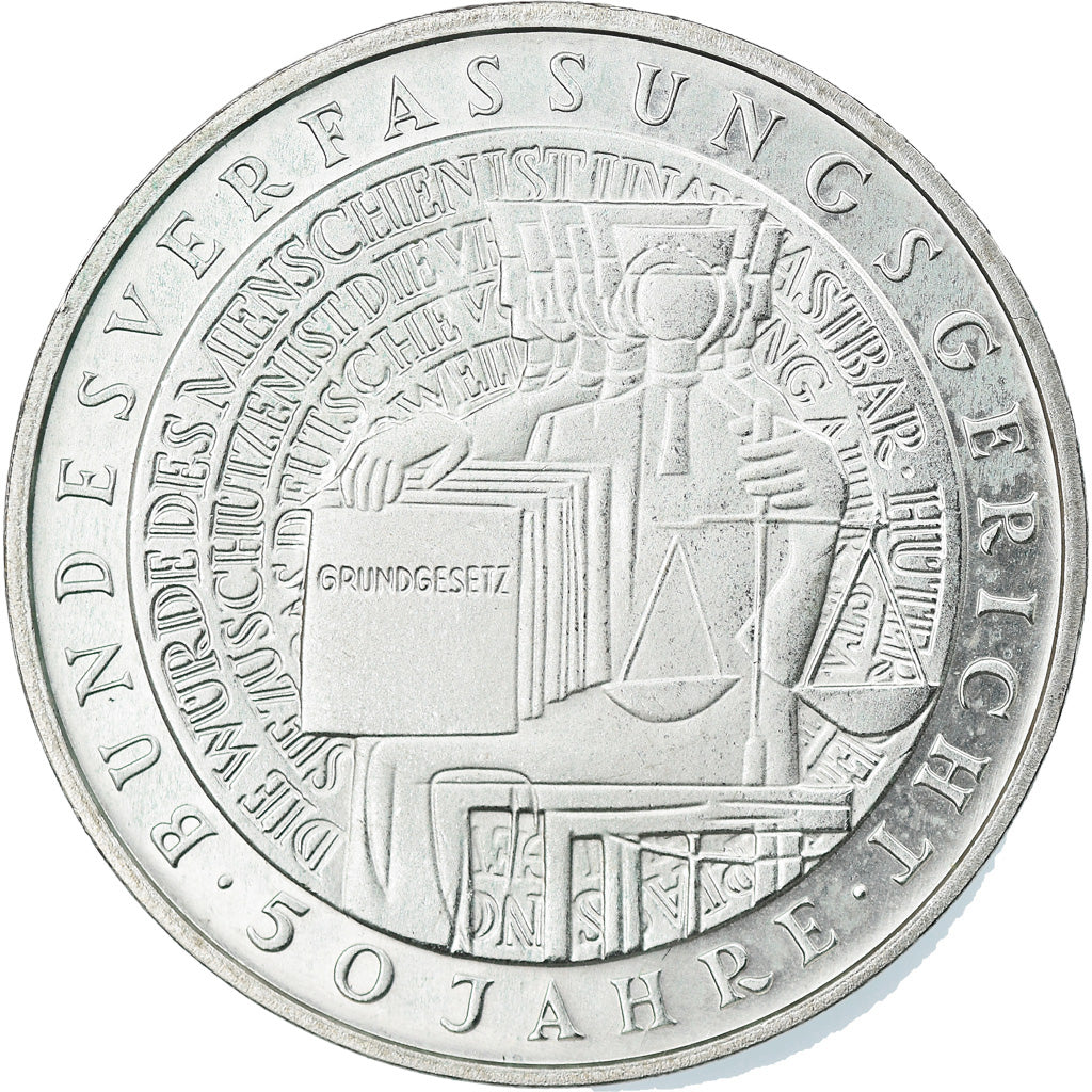 Coin, GERMANY - FEDERAL REPUBLIC, 10 Mark, 2001, Karlsruhe, AU(55-58), Silver