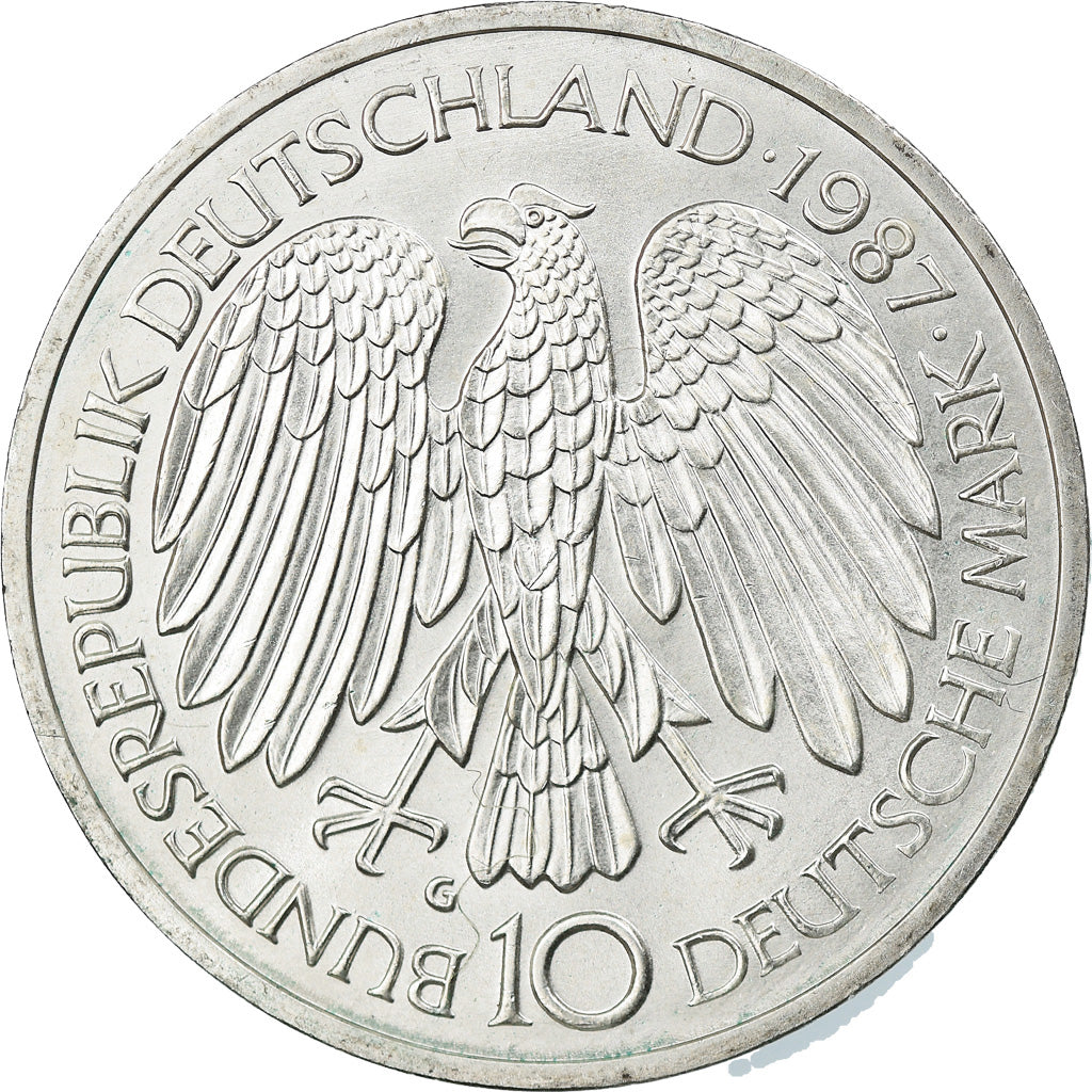 Coin, GERMANY - FEDERAL REPUBLIC, 10 Mark, 1987, Karlsruhe, Germany, MS(63)