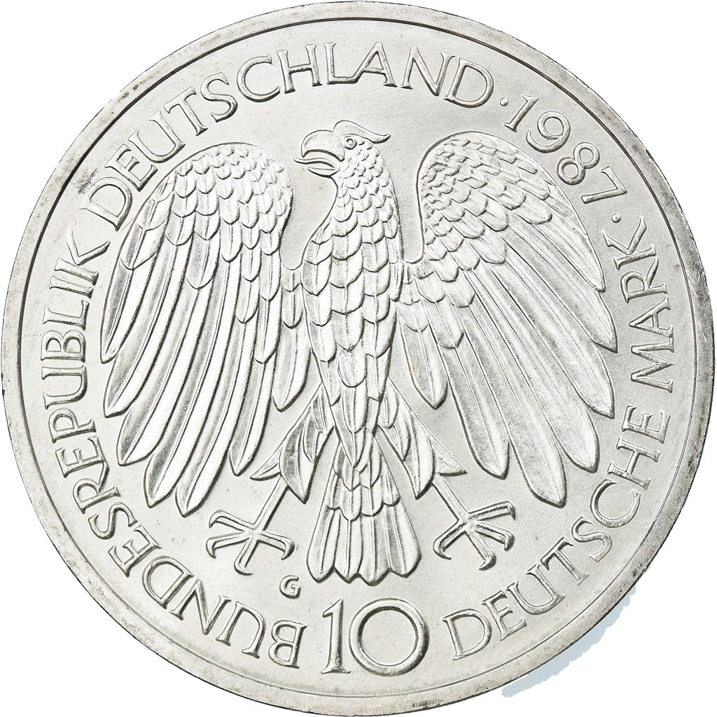 Coin, GERMANY - FEDERAL REPUBLIC, 10 Mark, 1987, Karlsruhe, Germany, MS(60-62)