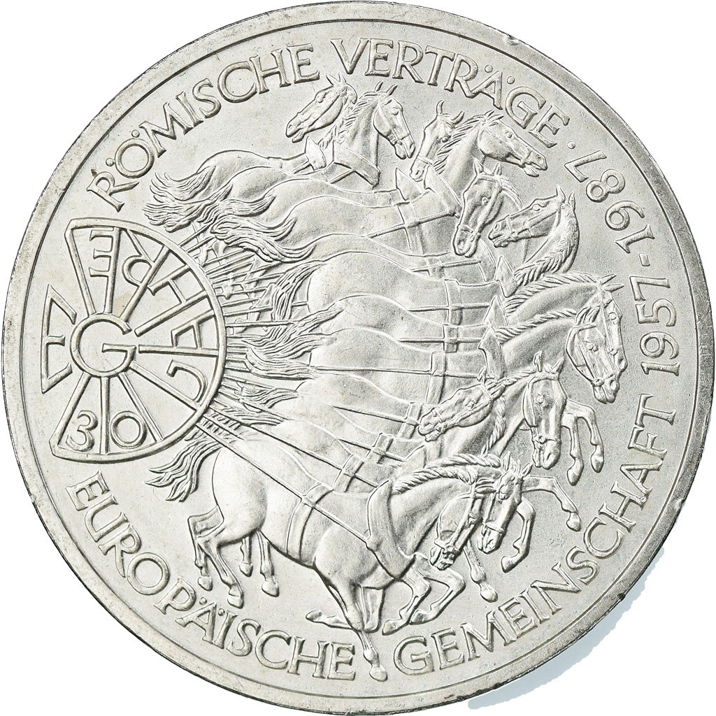 Coin, GERMANY - FEDERAL REPUBLIC, 10 Mark, 1987, Karlsruhe, Germany, MS(64)