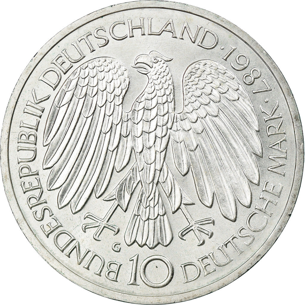 Coin, GERMANY - FEDERAL REPUBLIC, 10 Mark, 1987, Karlsruhe, Germany, MS(64)