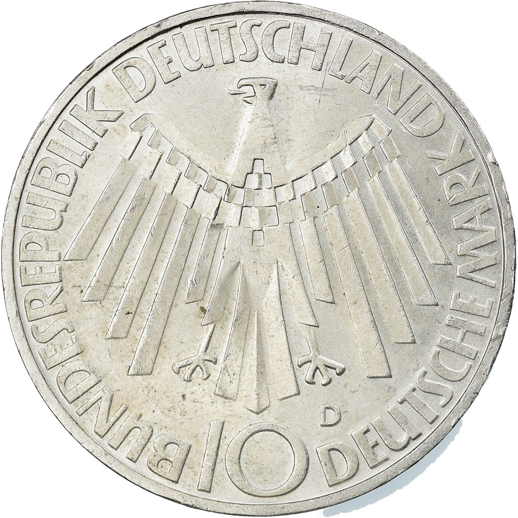 Coin, GERMANY - FEDERAL REPUBLIC, 10 Mark, 1972, Munich, AU(55-58), Silver