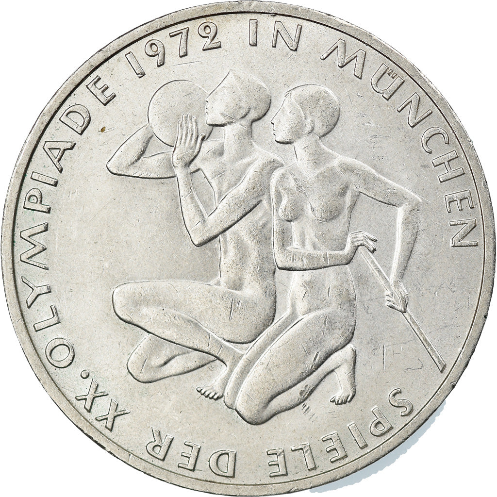 Coin, GERMANY - FEDERAL REPUBLIC, 10 Mark, 1972, Munich, MS(63), Silver, KM:132