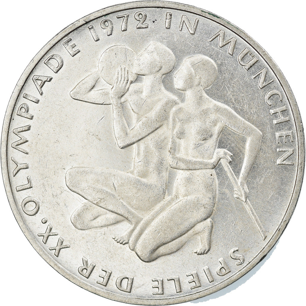 Monnaie, République fédérale allemande, 10 Mark, 1972, Karlsruhe, TTB+
