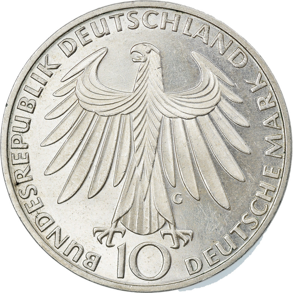 Monnaie, République fédérale allemande, 10 Mark, 1972, Karlsruhe, TTB+