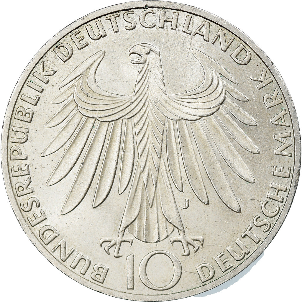 Coin, GERMANY - FEDERAL REPUBLIC, 10 Mark, 1972, Hamburg, AU(50-53), Silver