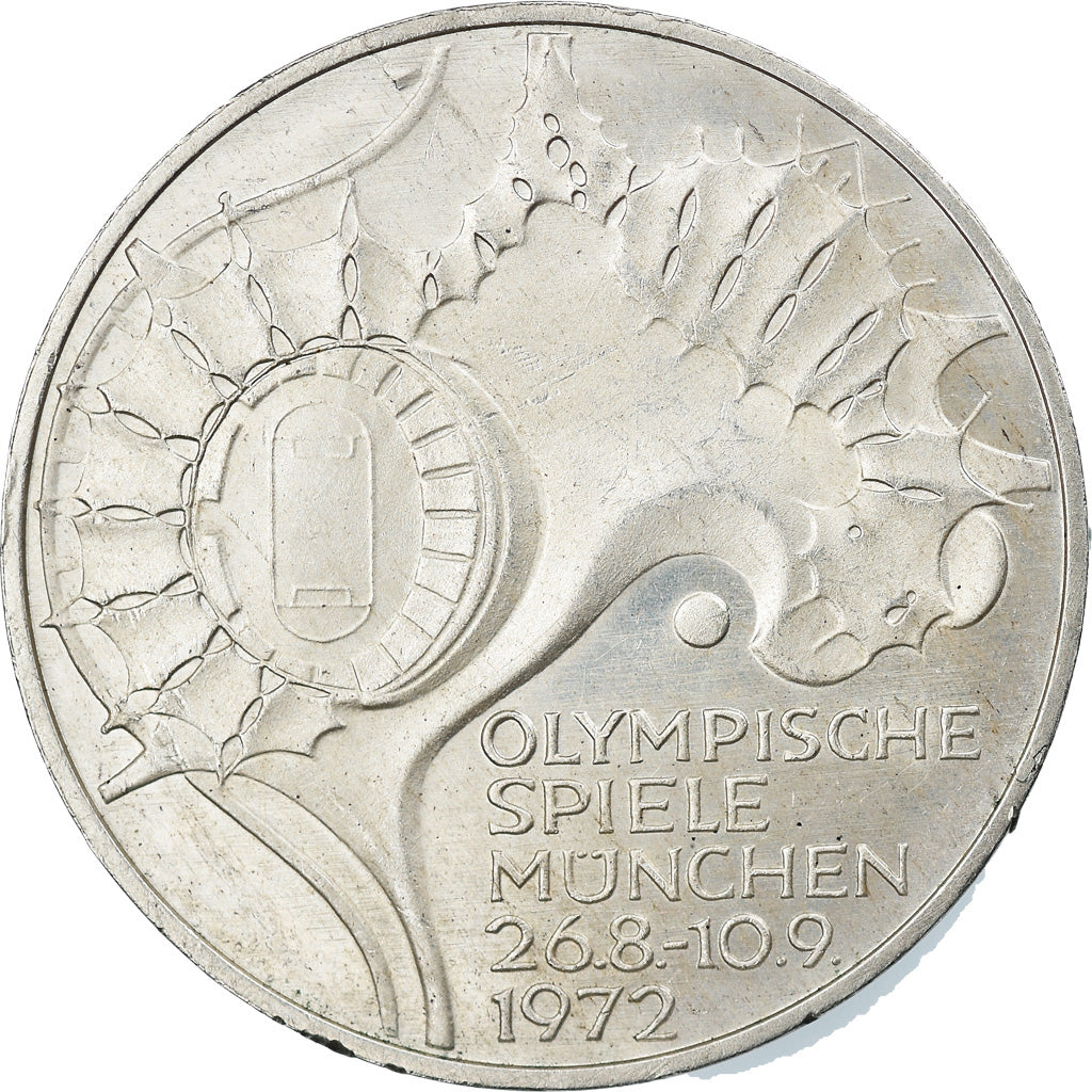 Monnaie, République fédérale allemande, 10 Mark, 1972, Karlsruhe, SUP