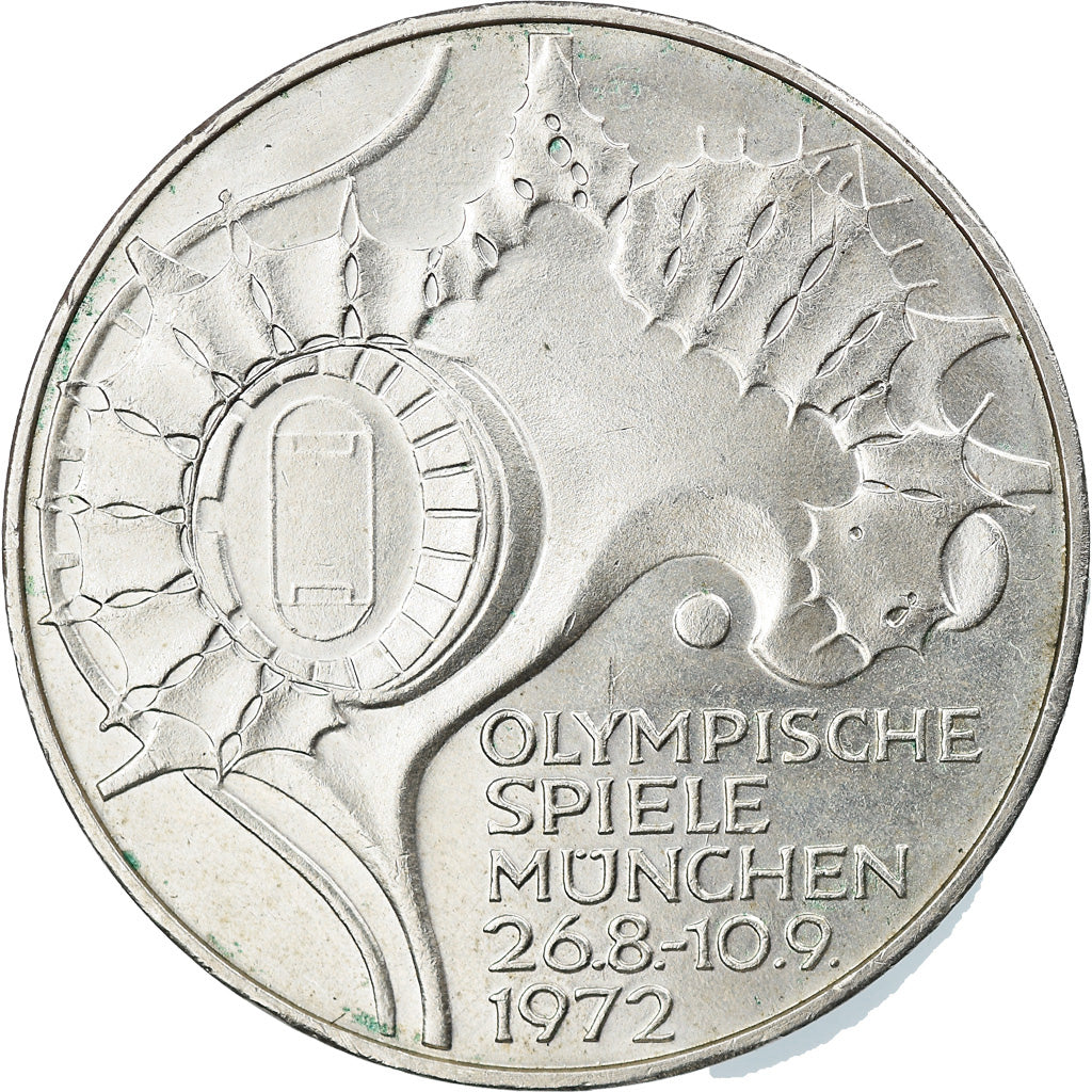 Coin, GERMANY - FEDERAL REPUBLIC, 10 Mark, 1972, Munich, MS(63), Silver, KM:133