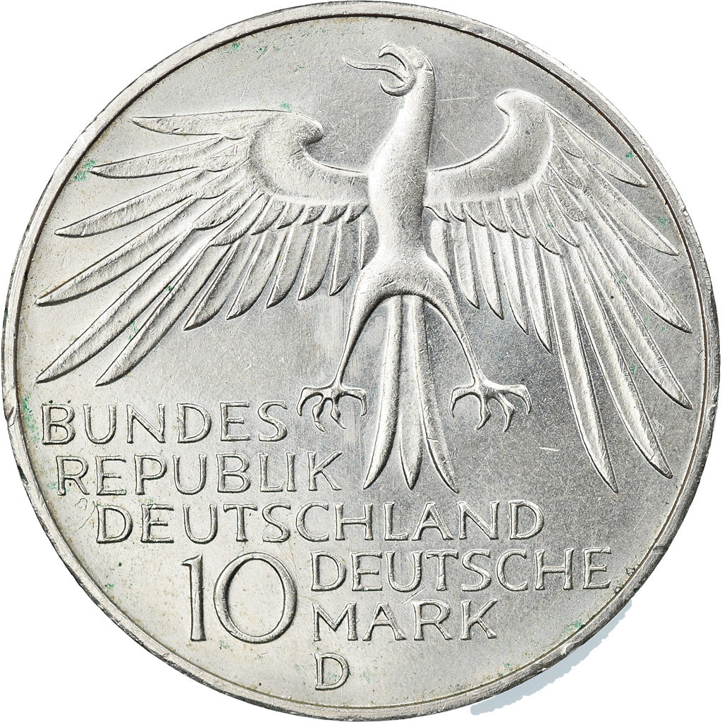 Coin, GERMANY - FEDERAL REPUBLIC, 10 Mark, 1972, Munich, MS(63), Silver, KM:133