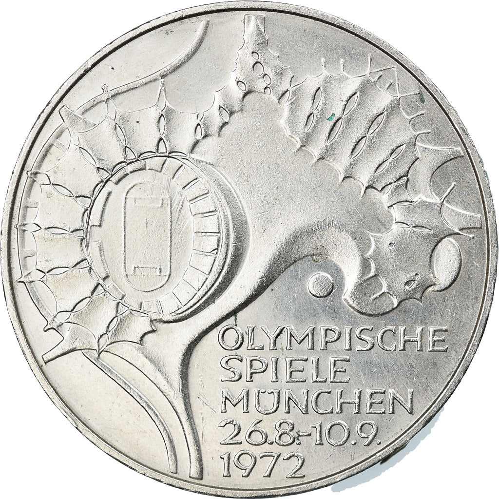 Monnaie, République fédérale allemande, 10 Mark, 1972, Munich, SUP, Argent