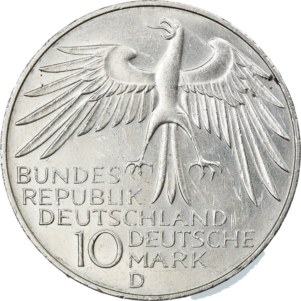 Monnaie, République fédérale allemande, 10 Mark, 1972, Munich, SUP, Argent