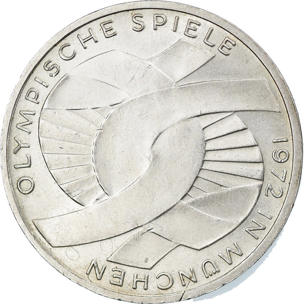 Moneda, ALEMANIA - REPÚBLICA FEDERAL, 10 Mark, 1972, Stuttgart, EBC, Plata