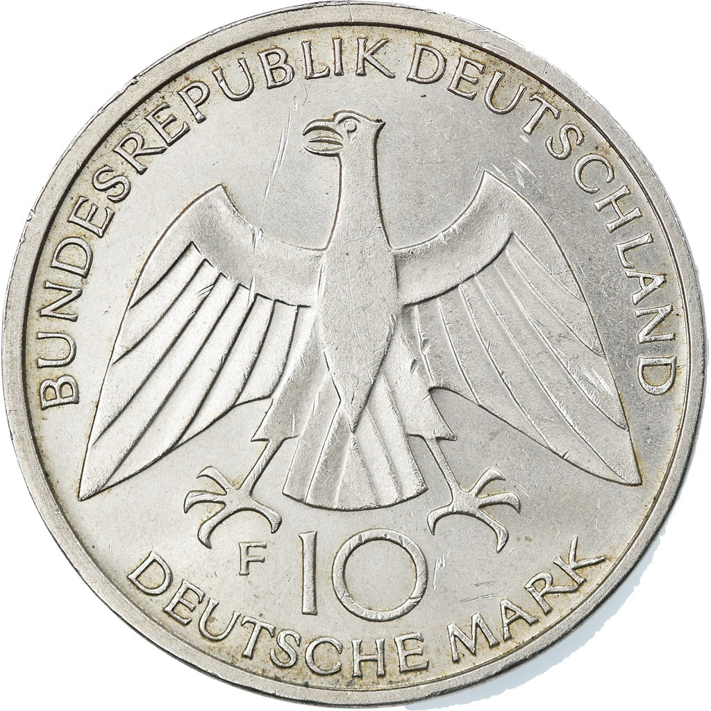 Moneda, ALEMANIA - REPÚBLICA FEDERAL, 10 Mark, 1972, Stuttgart, EBC, Plata