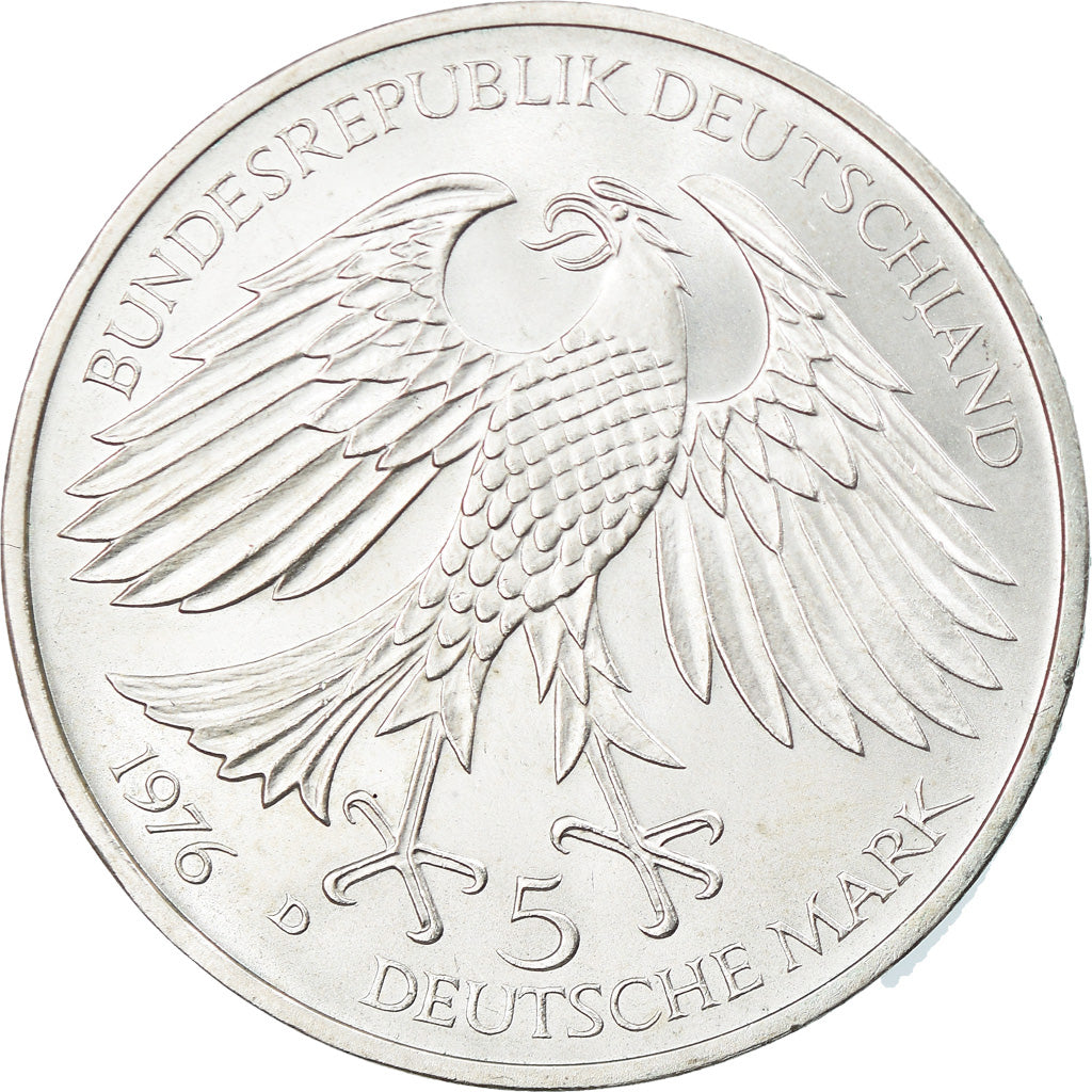 Coin, GERMANY - FEDERAL REPUBLIC, 5 Mark, 1976, Munich, Germany, MS(63), Silver