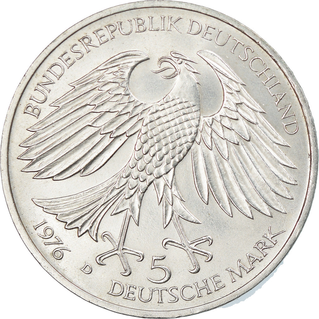 Coin, GERMANY - FEDERAL REPUBLIC, 5 Mark, 1976, Munich, Germany, MS(63), Silver