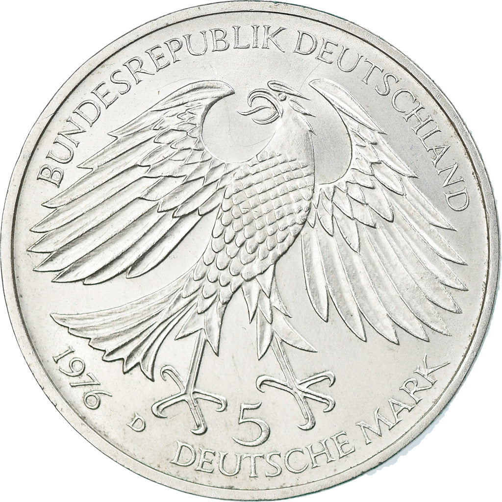 Coin, GERMANY - FEDERAL REPUBLIC, 5 Mark, 1976, Munich, Germany, AU(50-53)