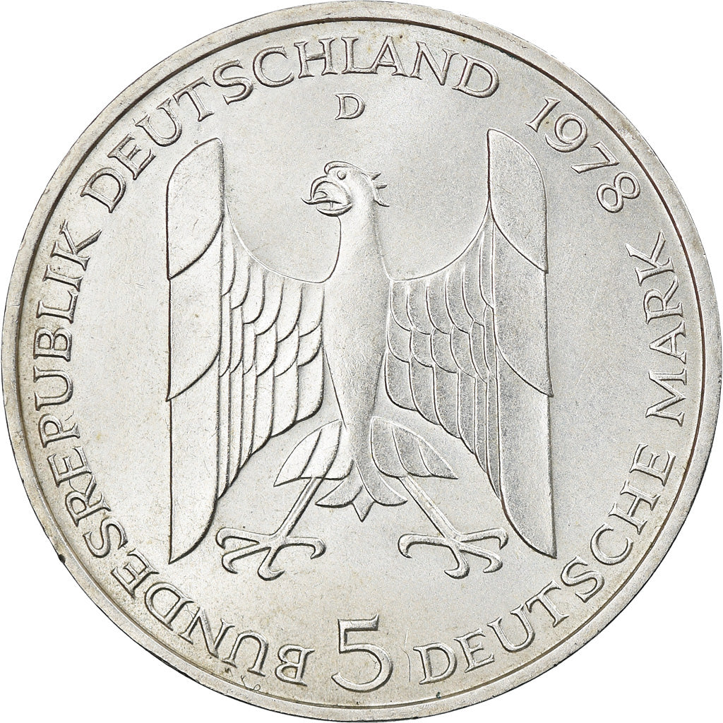 Coin, GERMANY - FEDERAL REPUBLIC, 5 Mark, 1978, Munich, Germany, AU(50-53)
